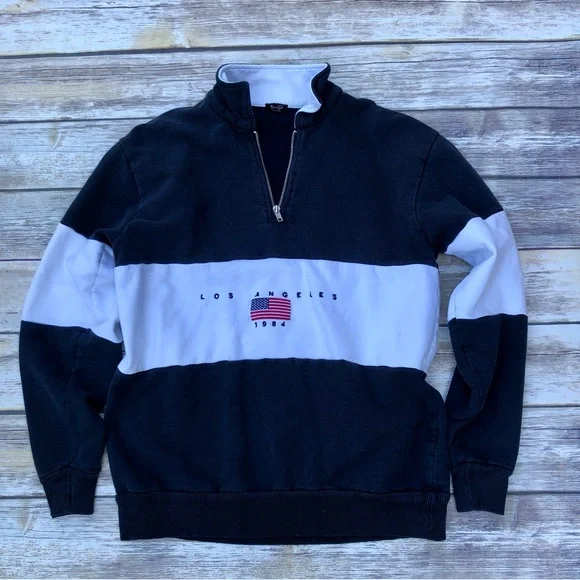 JohnGalt vintage inspired quarter zip sweatshirt - Picture 2 of 7